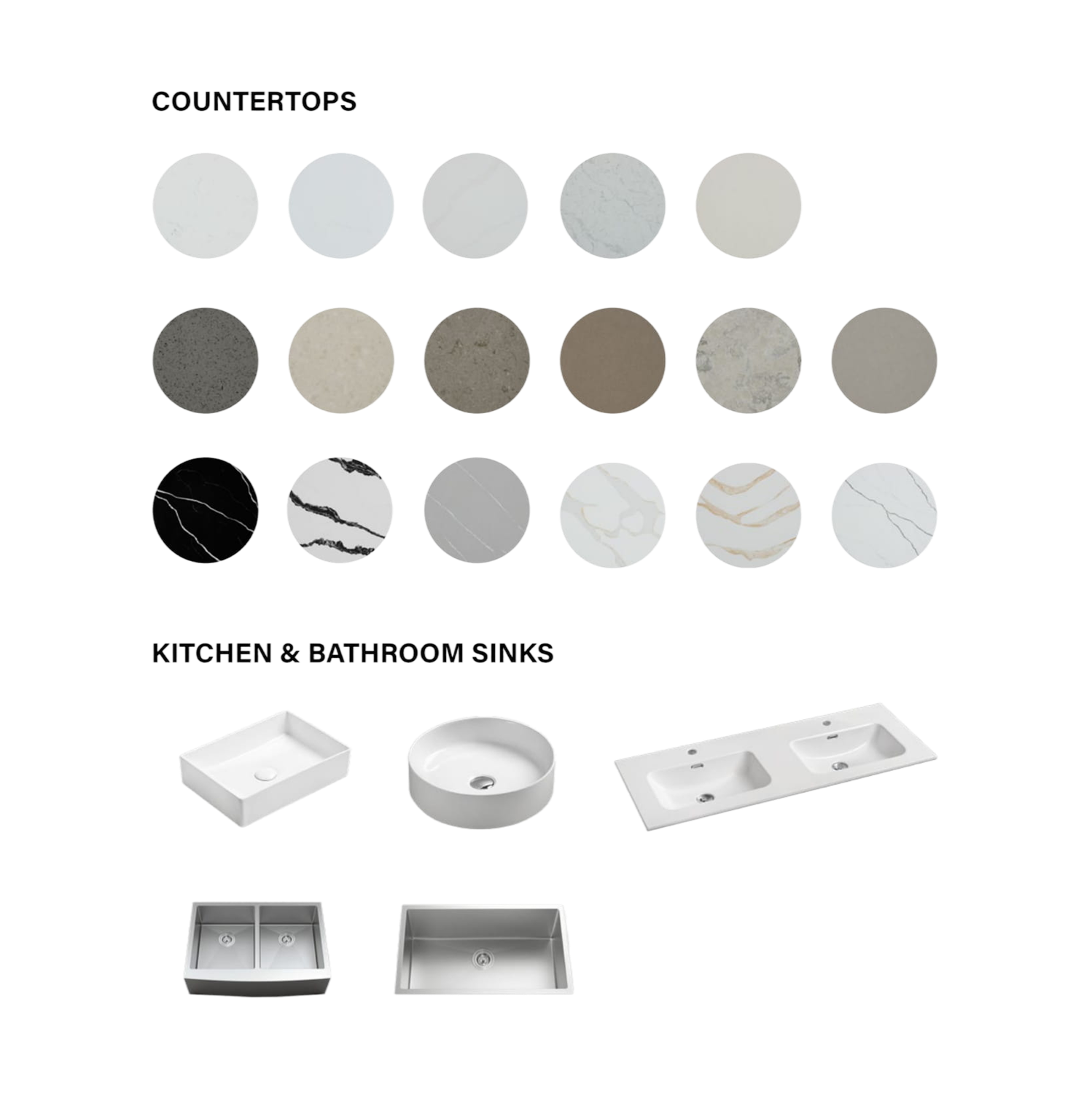COUNTERTOPS AND KITCHEN & BATHROOM SINKS